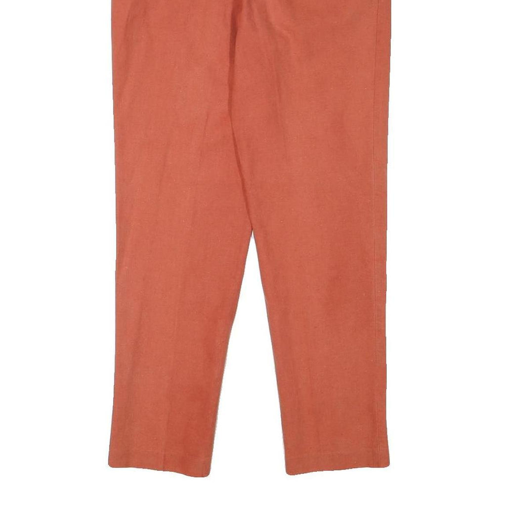 MARIES Womens Linen Blend Slim Coral Trousers W26 L28 Stylish Zip Closure