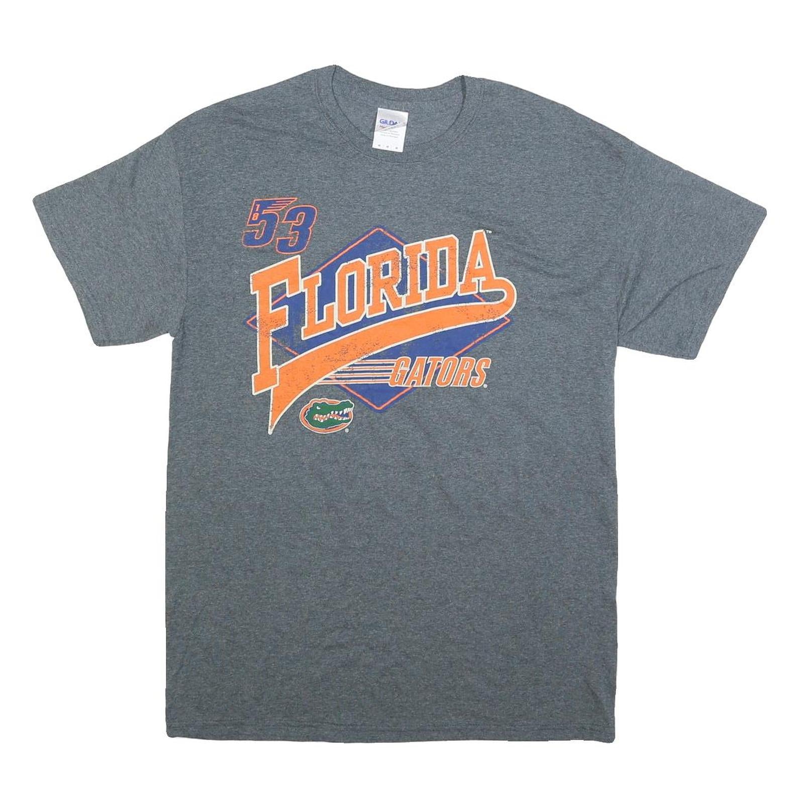 GILDAN Mens Grey Florida Gators Graphic T-Shirt M Short Sleeve Crew Neck
