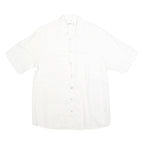 ANGELO LITRICO Mens White Cotton Blend Shirt M Short Sleeve Casual Summer