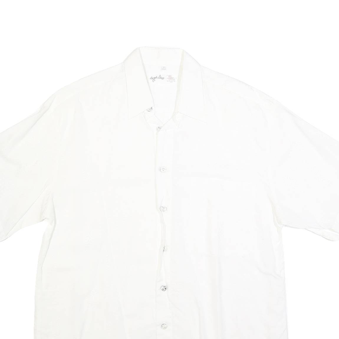 ANGELO LITRICO Mens White Cotton Blend Shirt M Short Sleeve Casual Summer