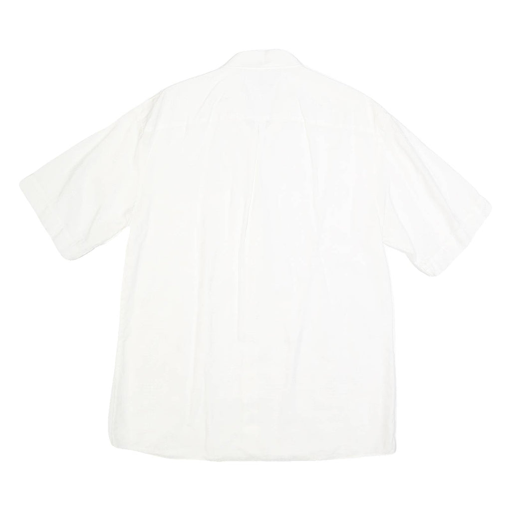 ANGELO LITRICO Mens White Cotton Blend Shirt M Short Sleeve Casual Summer