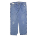 DICKIES Mens Relaxed Blue Denim Jeans W40 L30 Classic Cotton Blend Zip Pockets