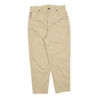 CERRUTI Womens Cotton Blend Beige Regular Fit Straight Leg Trousers W30 L26