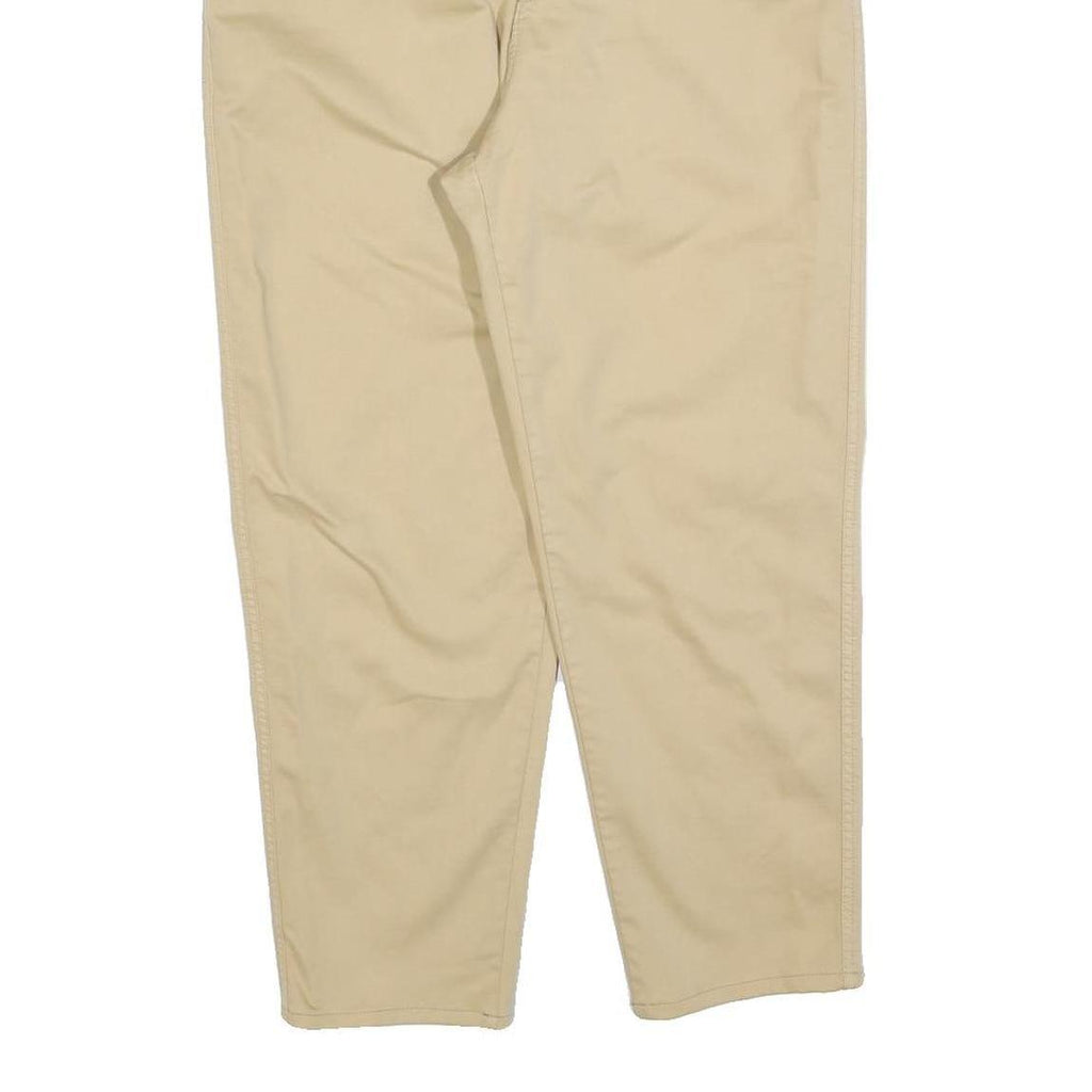 CERRUTI Womens Cotton Blend Beige Regular Fit Straight Leg Trousers W30 L26