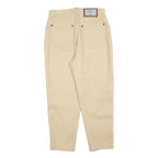 CERRUTI Womens Cotton Blend Beige Regular Fit Straight Leg Trousers W30 L26