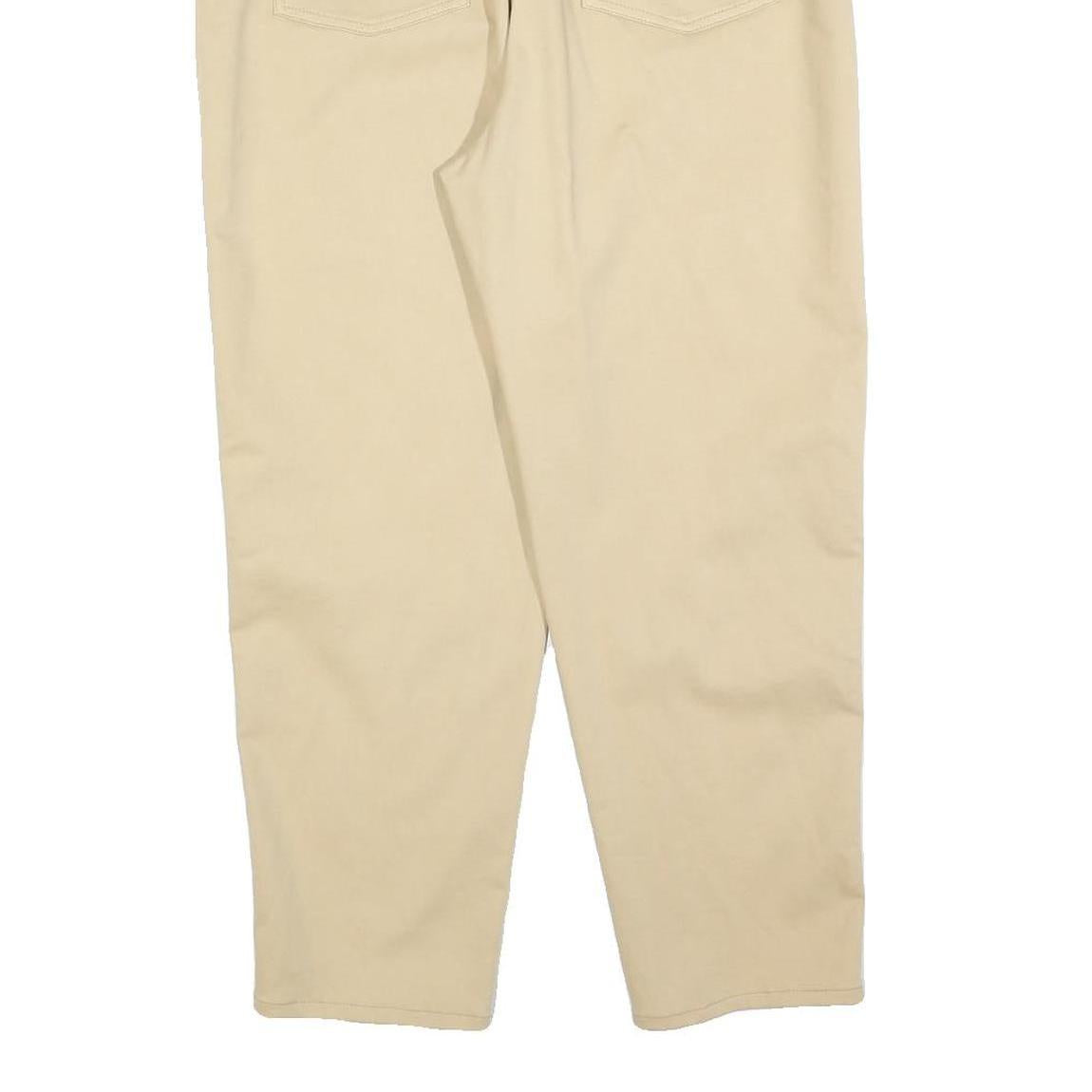 CERRUTI Womens Cotton Blend Beige Regular Fit Straight Leg Trousers W30 L26