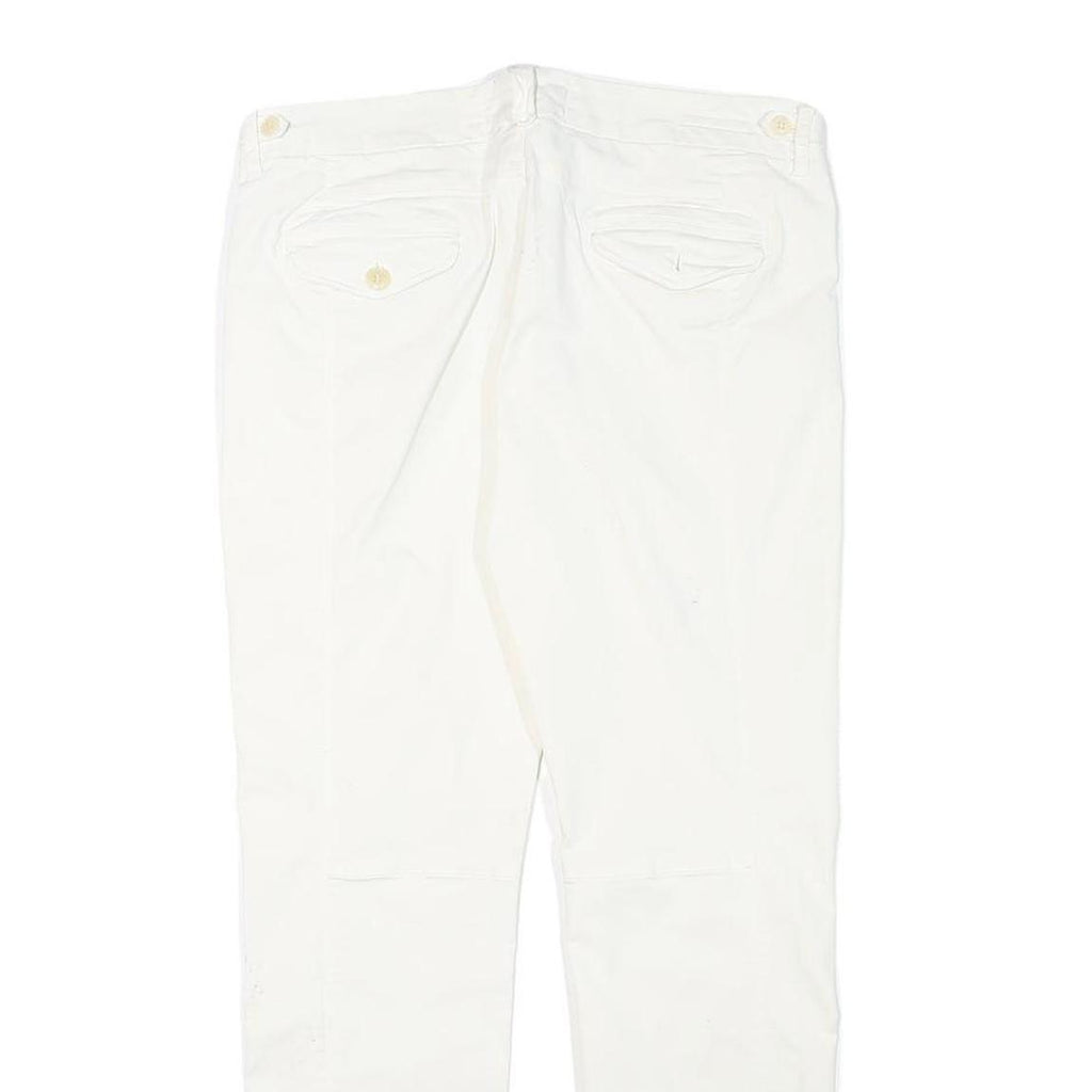 WEEKEND MAX MARA Womens Cotton Blend White Slim Tapered Trousers W32 L27 Stylish
