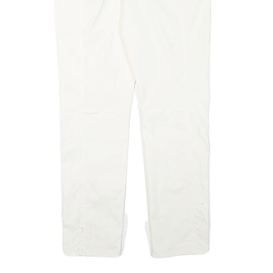 WEEKEND MAX MARA Womens Cotton Blend White Slim Tapered Trousers W32 L27 Stylish