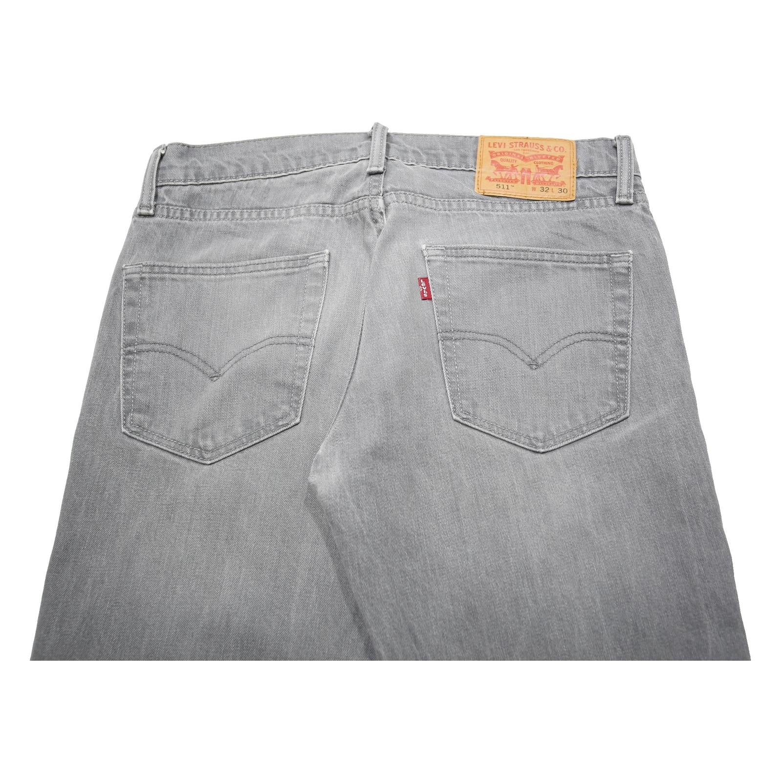 LEVI'S 511 Slim Mens Jeans Grey Slim Skinny Denim Medium W32 L30 Stylish