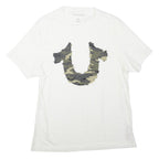 TRUE RELIGION Mens White Camouflage Horseshoe Graphic T-Shirt XL Short Sleeve