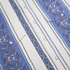 WRANGLER Mens Blue & Cream Patterned Shirt L Button Front Cotton Casual