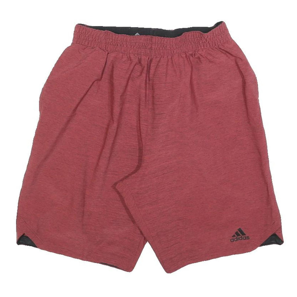 ADIDAS Mens Red Casual Shorts M W28 Polyester Athletic Gym Wear
