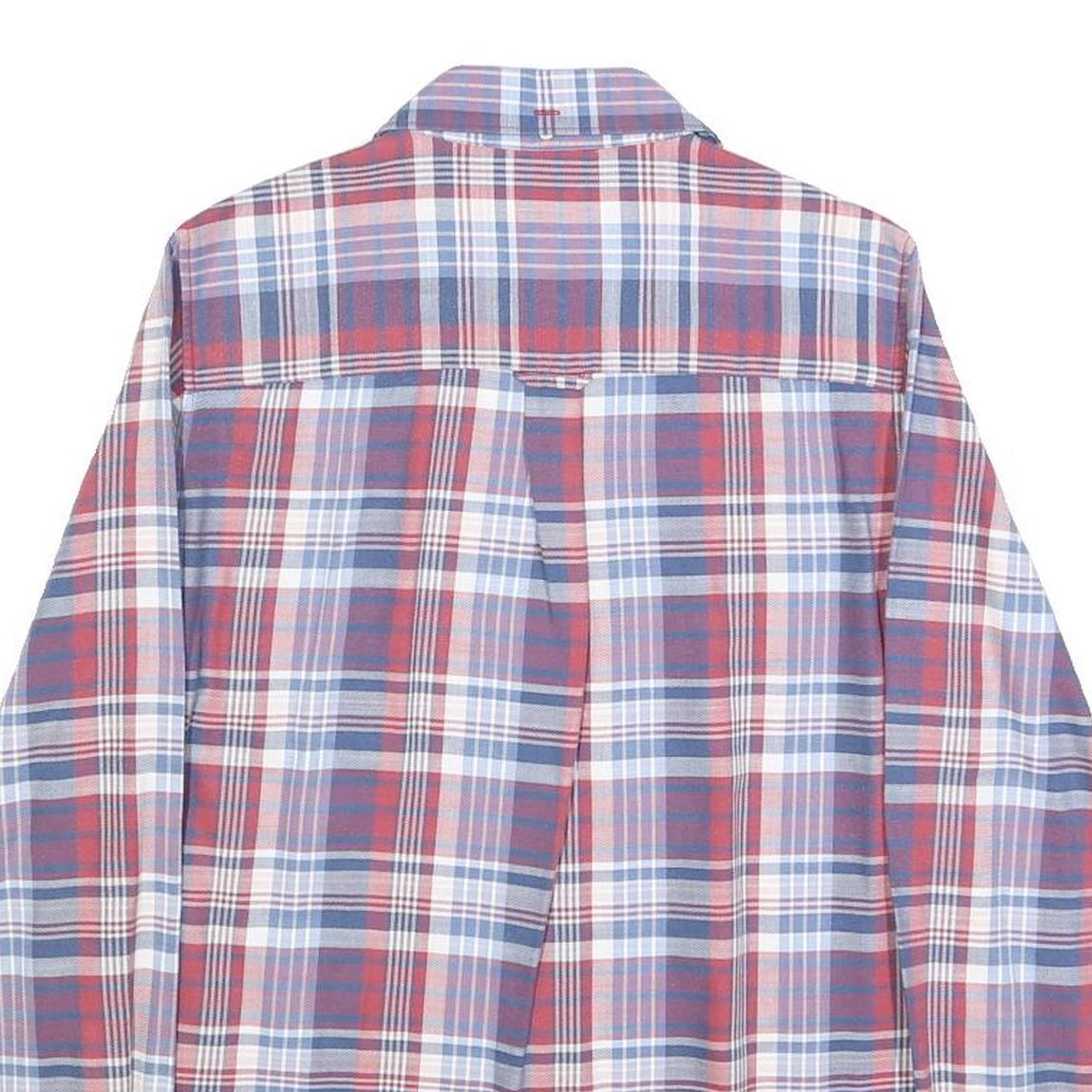 GANT Womens Red & Blue Check Shirt UK 12 Classic Cotton Blend Button Up