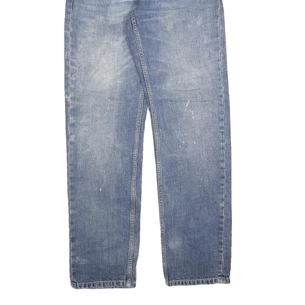 CARHARTT Mens Relaxed Blue Denim Medium Wash W28 L32 Workwear Durable Zip Jeans