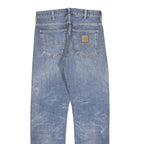 CARHARTT Mens Relaxed Blue Denim Medium Wash W28 L32 Workwear Durable Zip Jeans