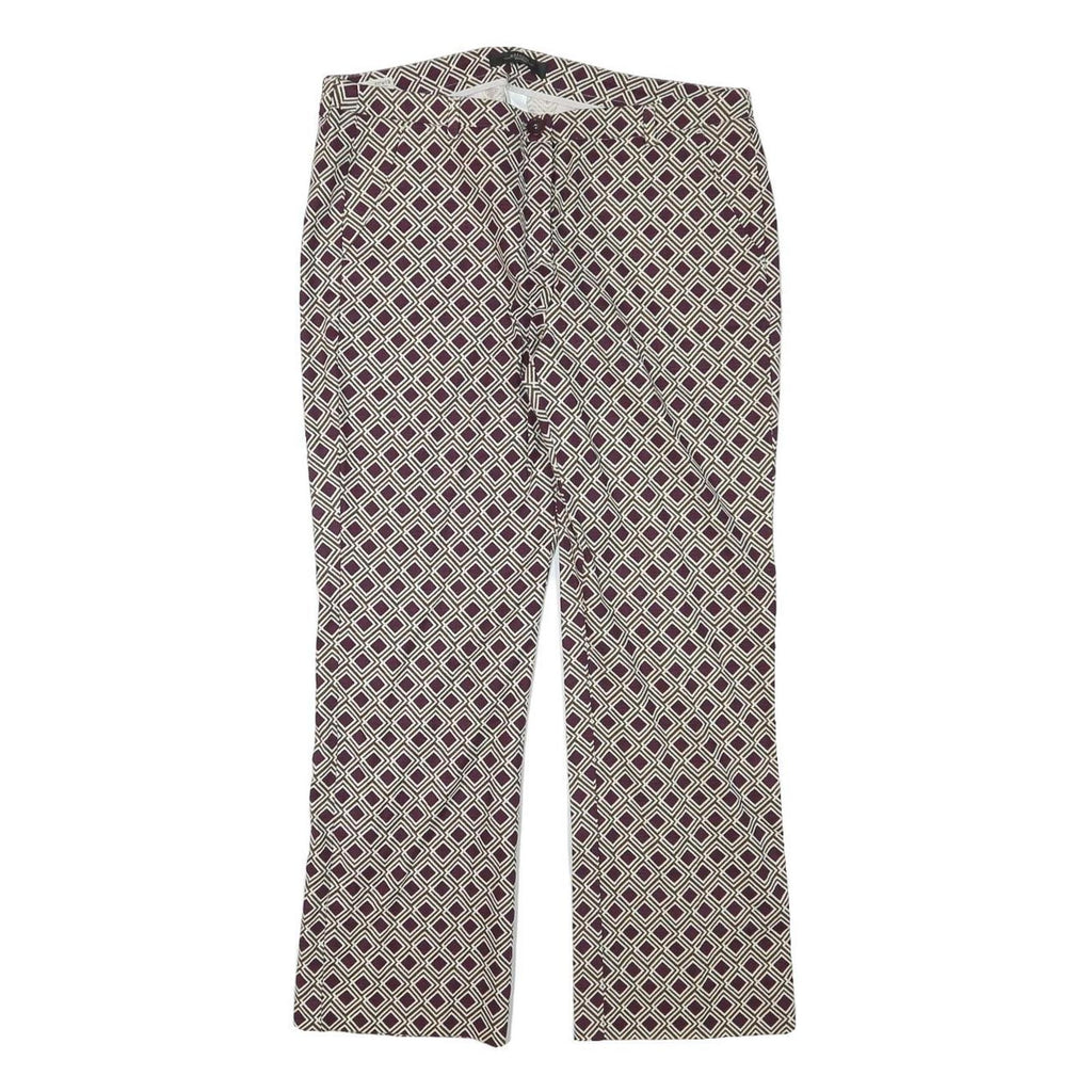 WEEKEND MAX MARA Womens Cotton Blend Purple & Cream Regular Straight Trousers