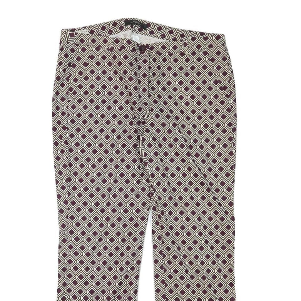 WEEKEND MAX MARA Womens Cotton Blend Purple & Cream Regular Straight Trousers