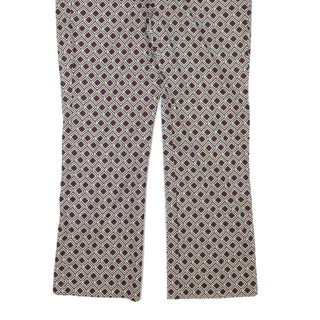 WEEKEND MAX MARA Womens Cotton Blend Purple & Cream Regular Straight Trousers