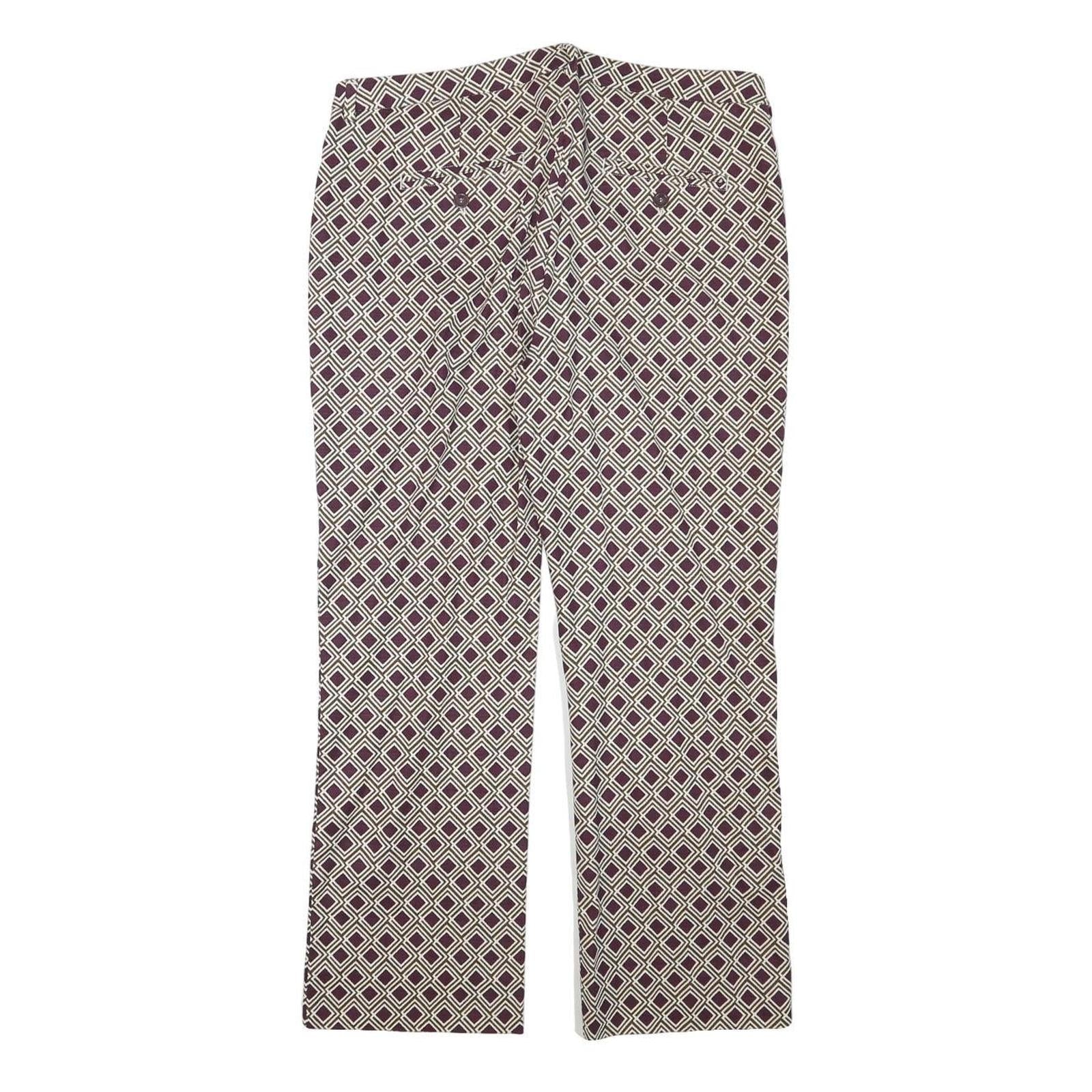 WEEKEND MAX MARA Womens Cotton Blend Purple & Cream Regular Straight Trousers