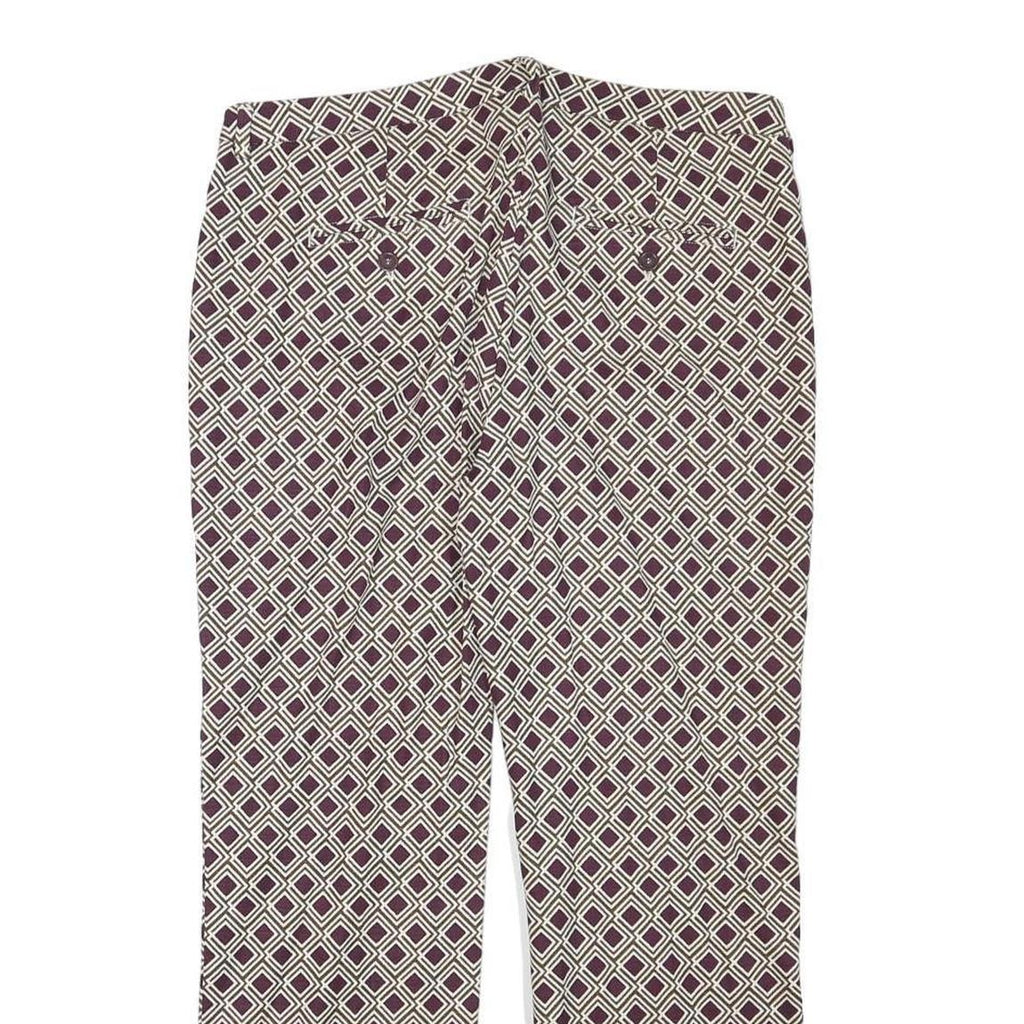 WEEKEND MAX MARA Womens Cotton Blend Purple & Cream Regular Straight Trousers
