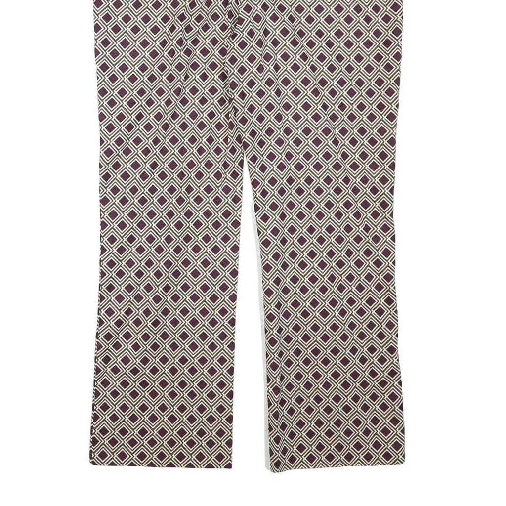 WEEKEND MAX MARA Womens Cotton Blend Purple & Cream Regular Straight Trousers