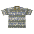 CUTTER & BUCK Mens Blue & Green Floral Short Sleeve Polo Shirt M Cotton Blend