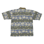 CUTTER & BUCK Mens Blue & Green Floral Short Sleeve Polo Shirt M Cotton Blend
