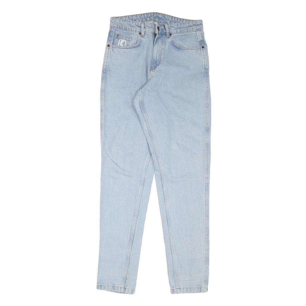 KARL KANI Womens Jeans Blue Regular Skinny Denim Light W30 L33 Stylish Logo