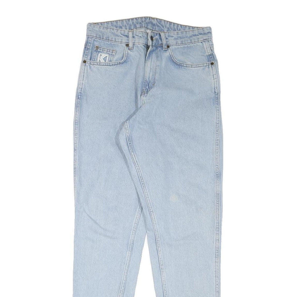 KARL KANI Womens Jeans Blue Regular Skinny Denim Light W30 L33 Stylish Logo