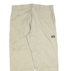 DICKIES Mens Cotton Blend Beige Loose Fit Straight Leg Trousers W40 L30 Workwear