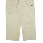 DICKIES Mens Cotton Blend Beige Loose Fit Straight Leg Trousers W40 L30 Workwear