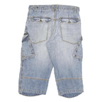TOM TOMPSON Mens Shorts Blue Cargo L W30 Zip Pockets Cotton Blend Relaxed