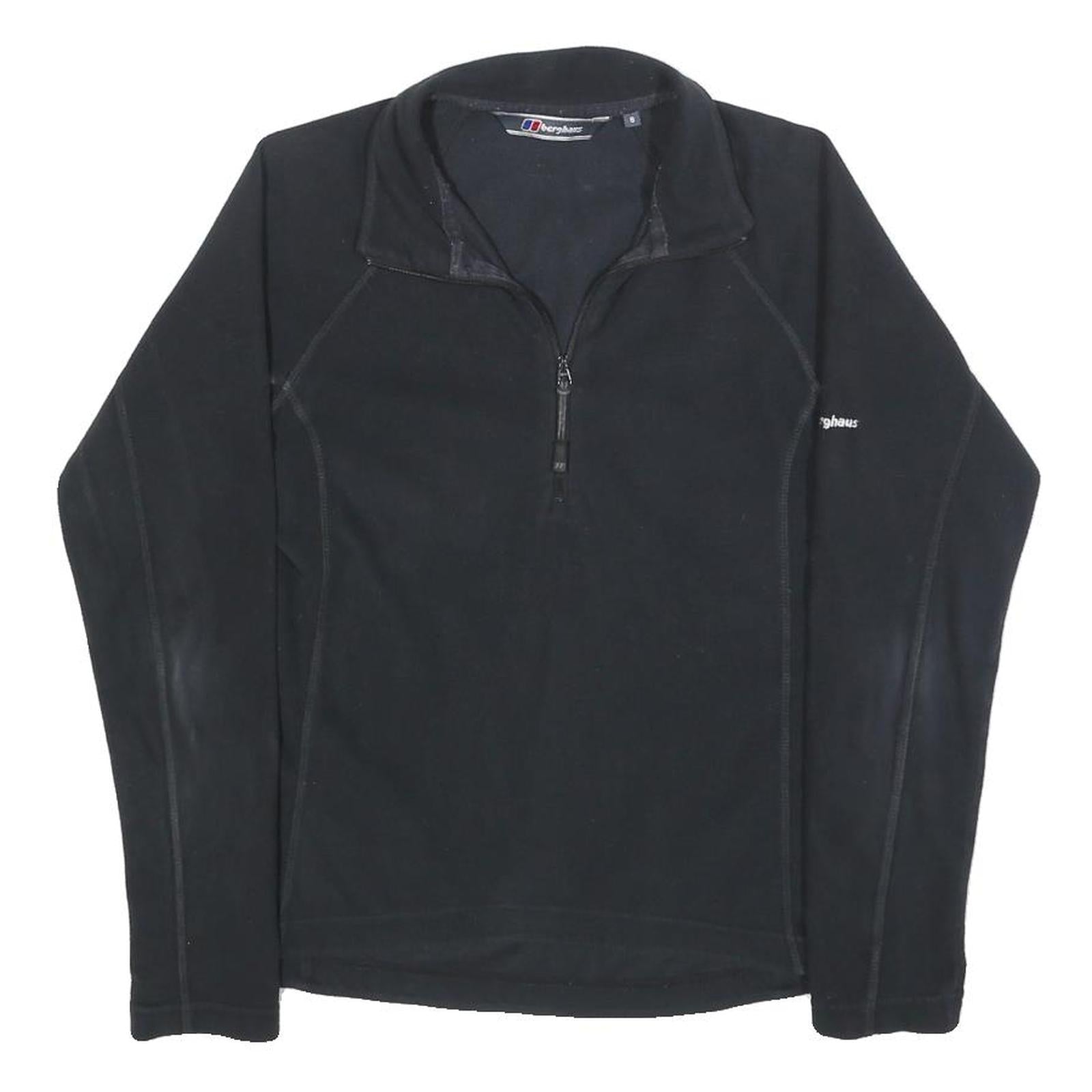 BERGHAUS Womens Black Plain Polyester Pullover Crew Neck Jumper S Outdoor