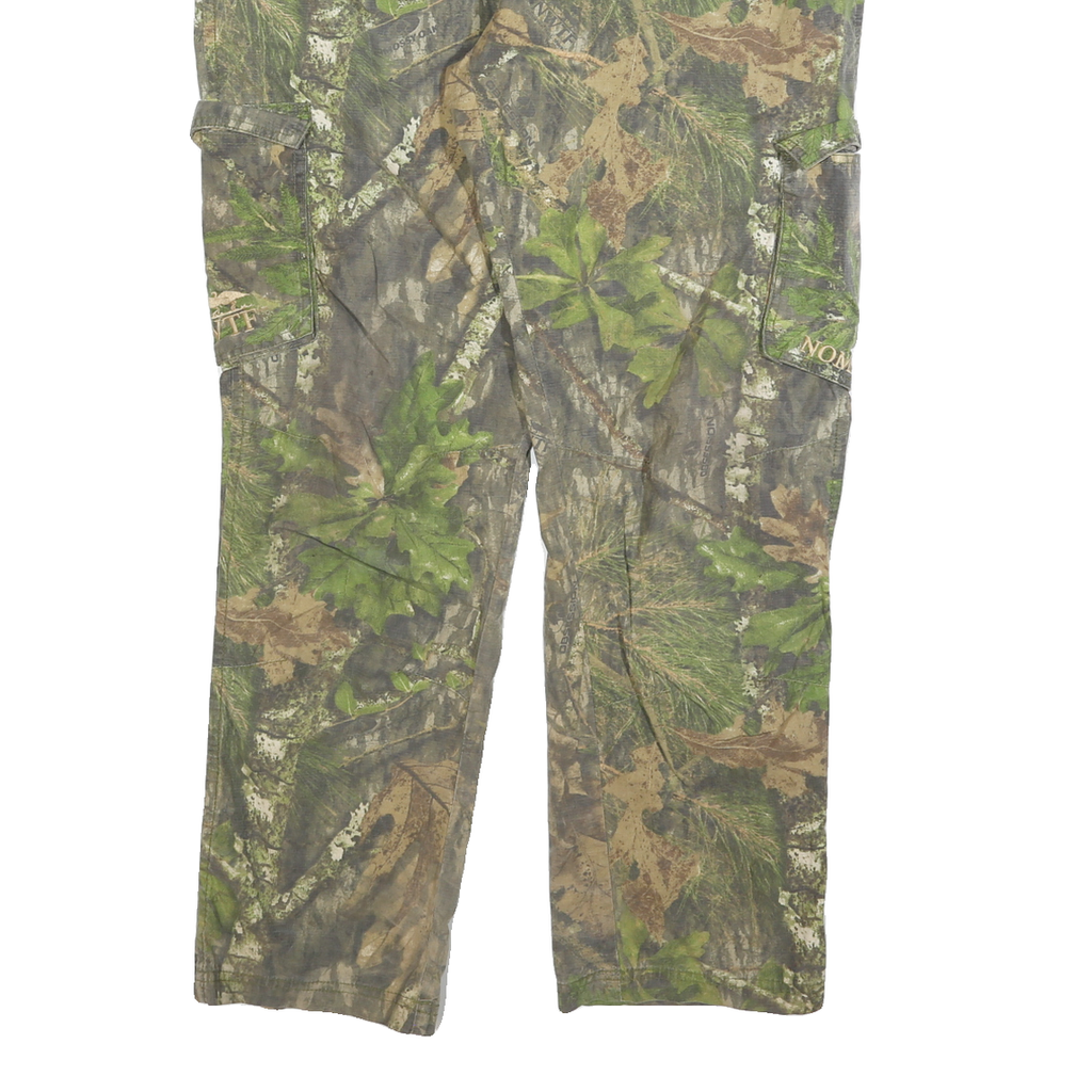 NOMAD Mens Cotton Blend Green & Brown Camouflage Regular Cargo Trousers W38 L30