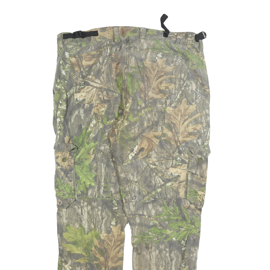 NOMAD Mens Cotton Blend Green & Brown Camouflage Regular Cargo Trousers W38 L30