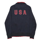 NIKE Womens Navy Blue Red United States Olympic Team Zip Jacket L Cotton Blend