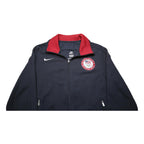 NIKE Womens Navy Blue Red United States Olympic Team Zip Jacket L Cotton Blend