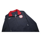 NIKE Womens Navy Blue Red United States Olympic Team Zip Jacket L Cotton Blend