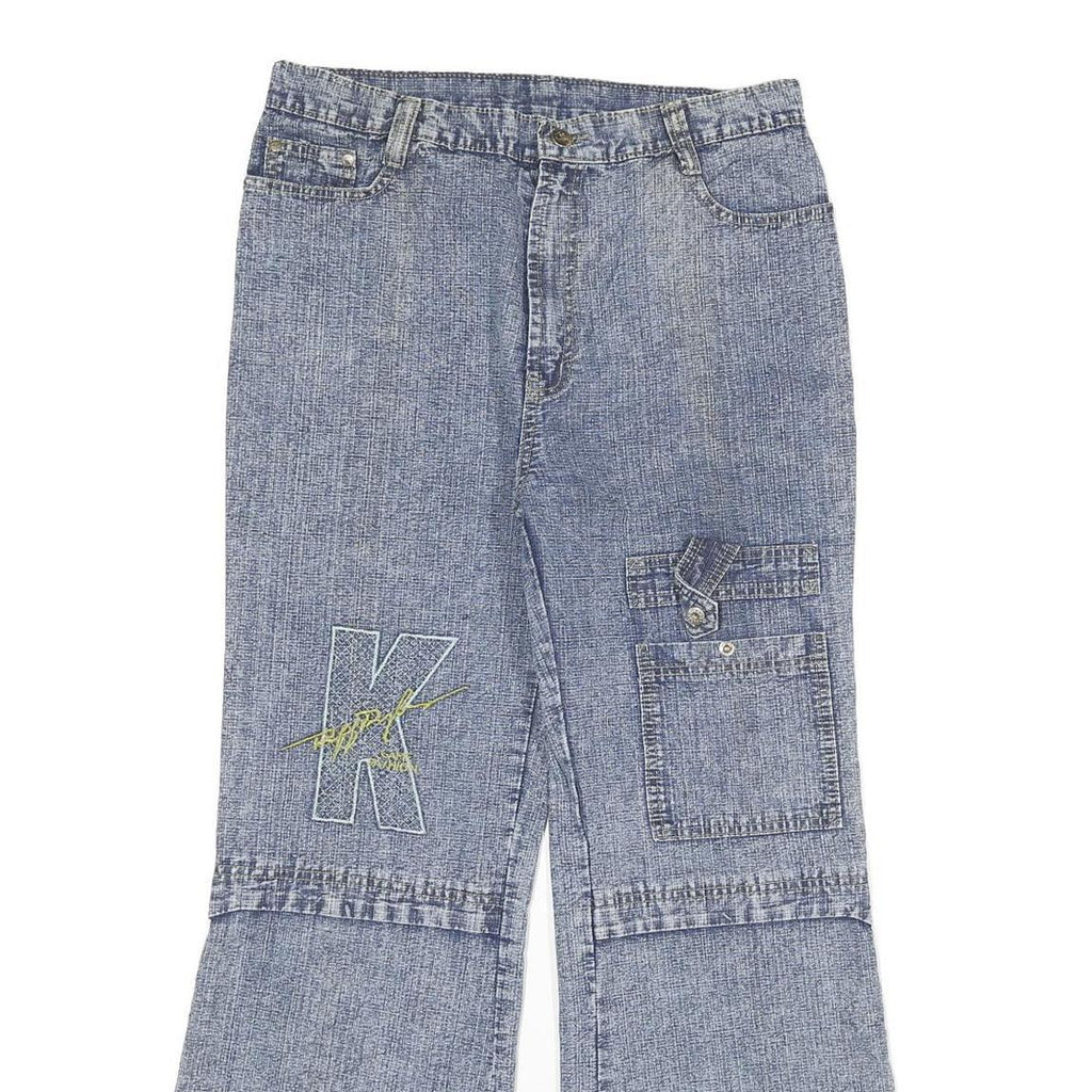 Womens Relaxed Blue Denim Cotton Blend Jeans W30 L28 Casual Zip Closure