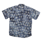 JOCKEY Mens Blue Pattern Geometric Cotton Short Sleeve Shirt L Casual Summer