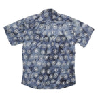 JOCKEY Mens Blue Pattern Geometric Cotton Short Sleeve Shirt L Casual Summer