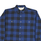 RED HEAD Mens Blue & Black Checked Jacket XL Cotton Blend Button Closure Classic