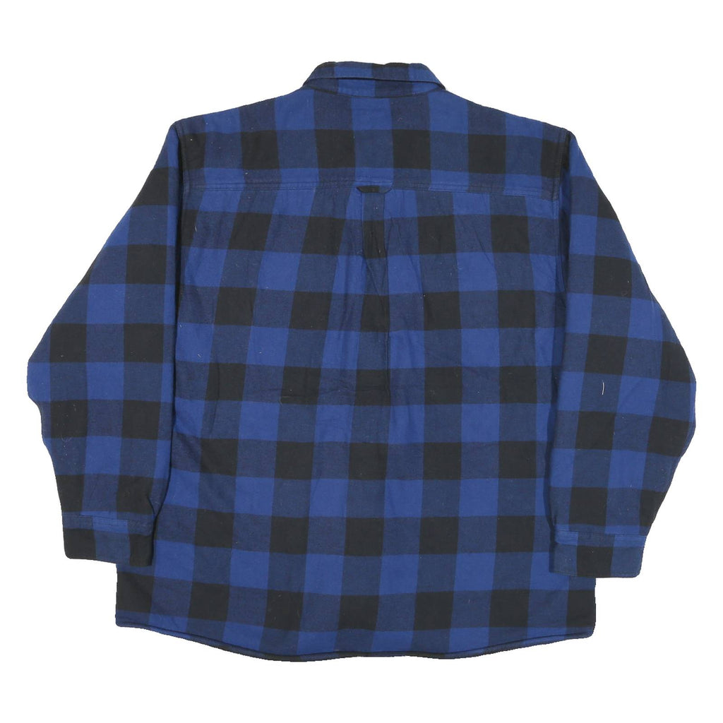 RED HEAD Mens Blue & Black Checked Jacket XL Cotton Blend Button Closure Classic