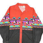 MICKEY & CO Mens Red & Black Cotton Blend Shirt M Vintage Cartoon Long Sleeve