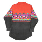 MICKEY & CO Mens Red & Black Cotton Blend Shirt M Vintage Cartoon Long Sleeve