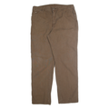DICKIES Mens Cotton Blend Brown Regular Straight Trousers W38 L32 Workwear Zip
