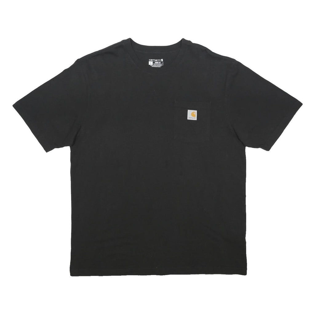 CARHARTT Mens Black Pocket T-Shirt L Short Sleeve Crew Neck Cotton Blend