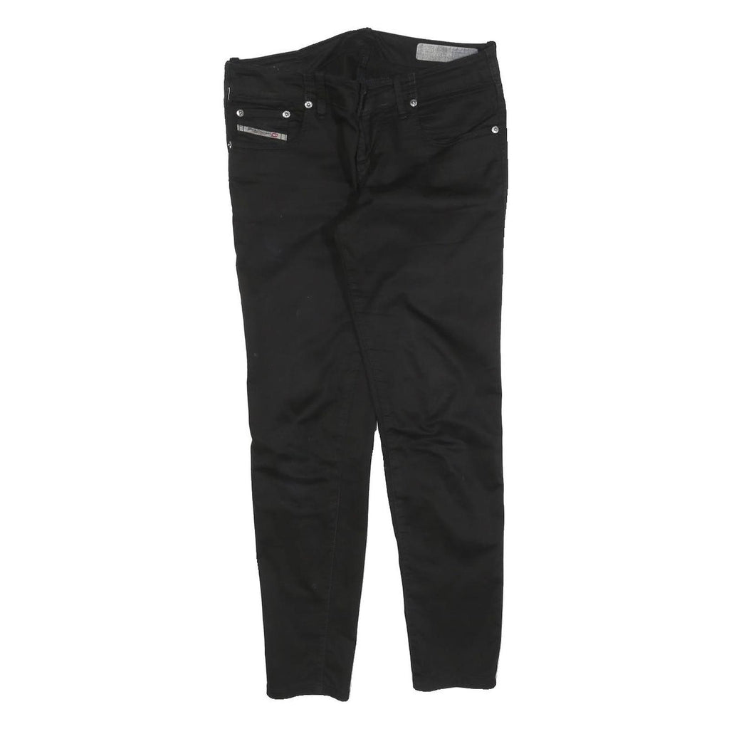 DIESEL Womens Cotton Blend Black Slim Skinny Trousers W32 L26 Zip Closure