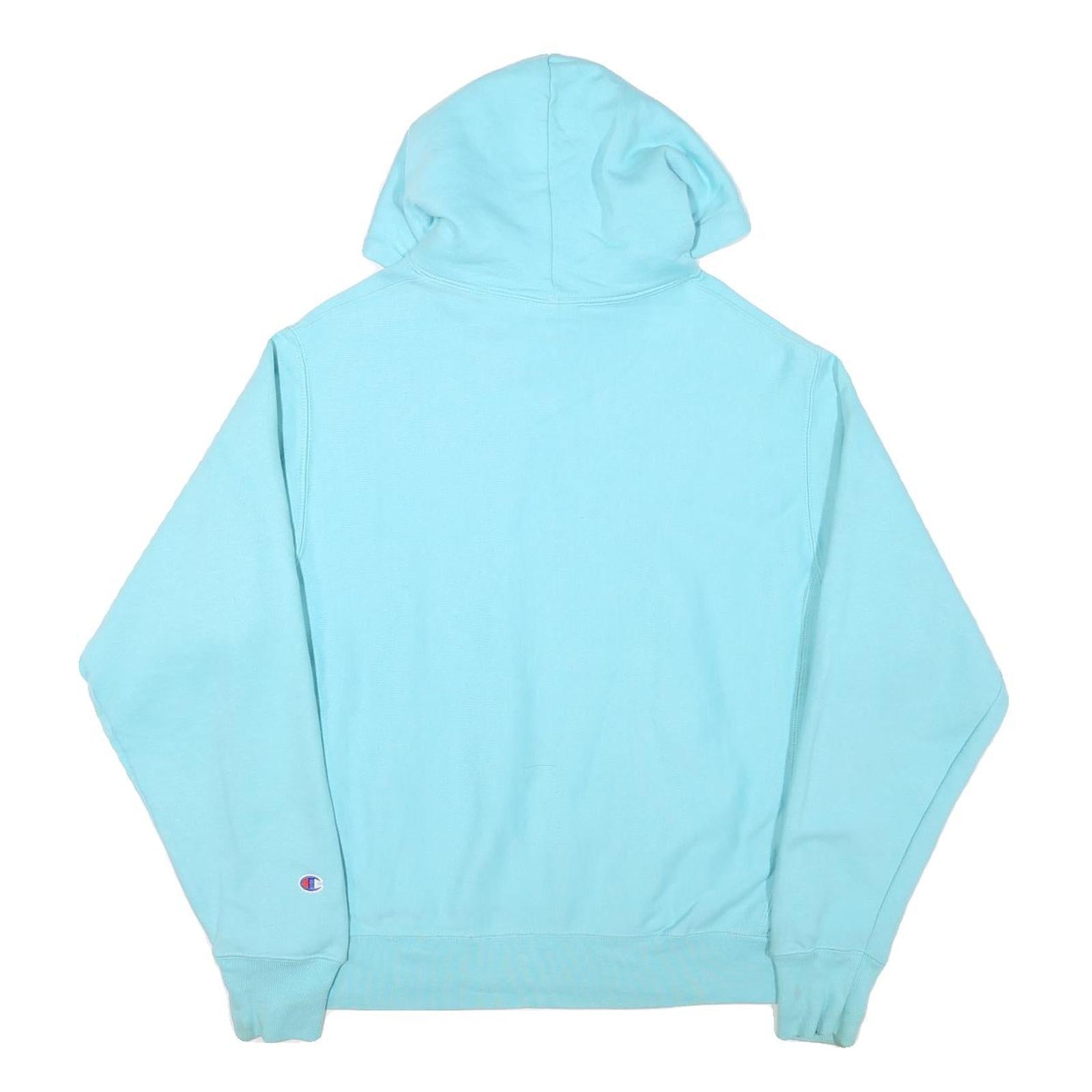 CHAMPION Mens Blue Pullover Hoodie M Cotton Blend Casual Lightweight Sweatshirt