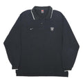 NIKE X NFL Mens Black Long Sleeve Raiders Logo Polo Shirt XL Cotton